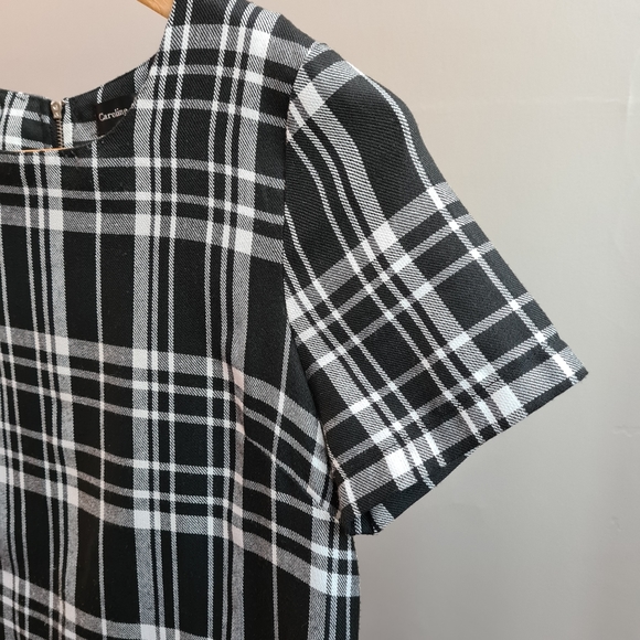 SOLD ~ Gingham t-shirt dress black & white mini size 8 - Picture 9 of 10